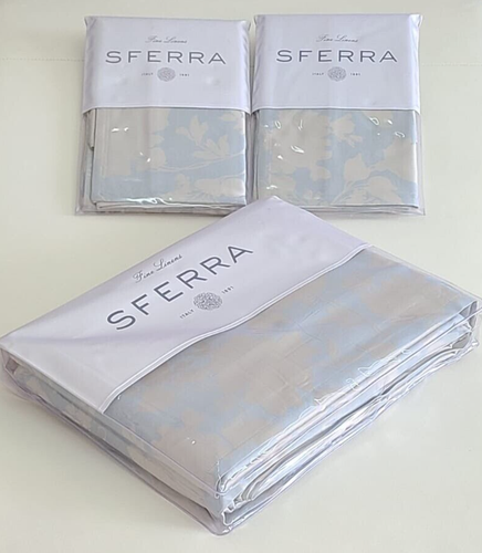 Sferra Nalia 3510 Luxury Duvet Cover & Shams Set Cotton Sateen Jacquard Italy - Picture 10 of 15