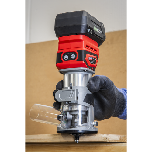 Sealey 20V SV20 Series Cordless Trimming Router Kit 4Ah 1 Battery CP20VTRKIT1 - Picture 6 of 13