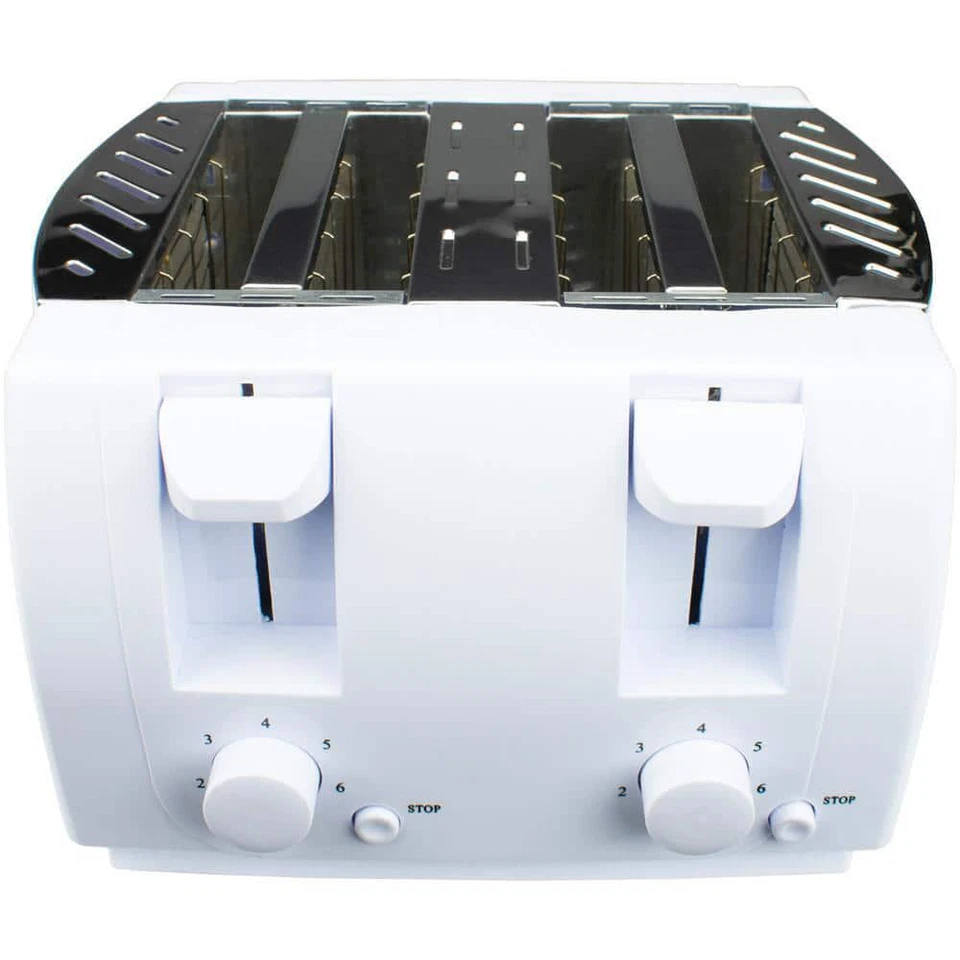Brentwood Toaster 4-Slice Cool Touch White 1300W 7-Settings Stainless Steel - Image 2 of 4