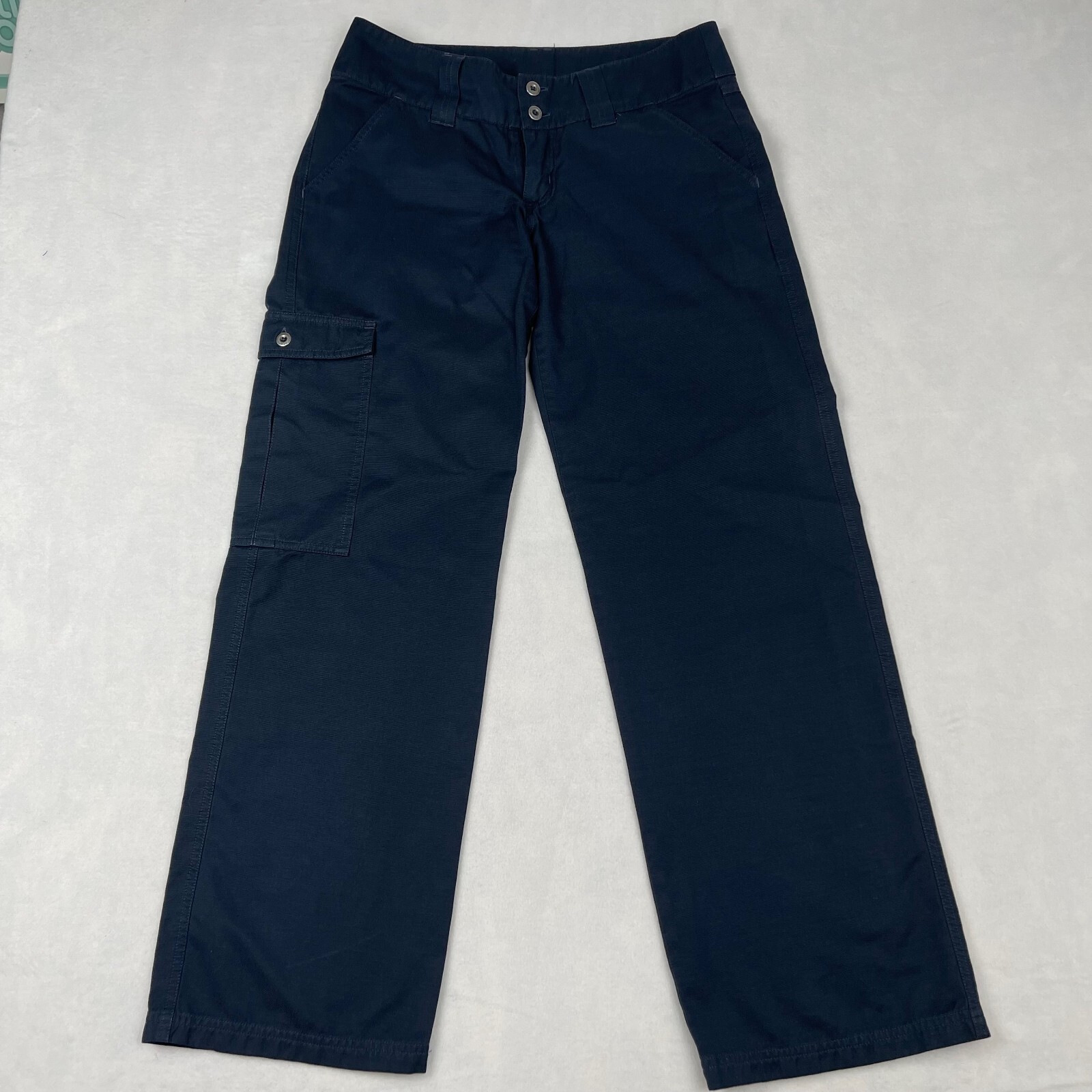 Patagonia Cargo Pants Womens 8 Blue Burren Barrel Leg Baggy Stovepipe Y2K-image