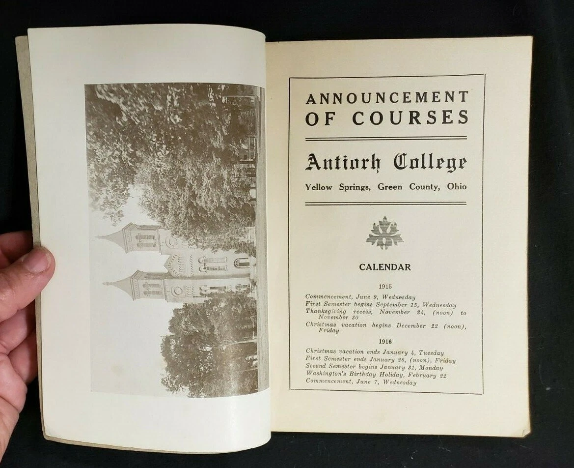 Catalogue of ANTIOCH COLLEGE College Bulletin 1914-1915 Yellow Springs, Ohio  | eBay