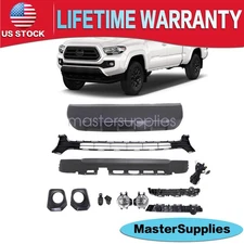 Front Grille Valance Fog Light Bezels Bracket Kit Fit 2016-2023 Toyota Tacoma SR
