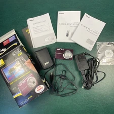 Nikon Coolpix S230 10.0MP Digital Camera Plum Tested Working Battery Charger