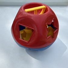 Tupperware Shape-O-Ball Shape Sorter Toy Red Blue Yellow Numbers  Letters