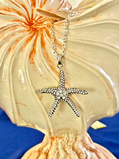Sparking Starfish pendant on an 18 inch chain, Starfish measures 2 inches, New
