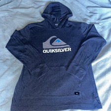 Quiksilver Hoodie Pullover Sweatshirt Lightweight Youth Large 15-16 Navy Blue