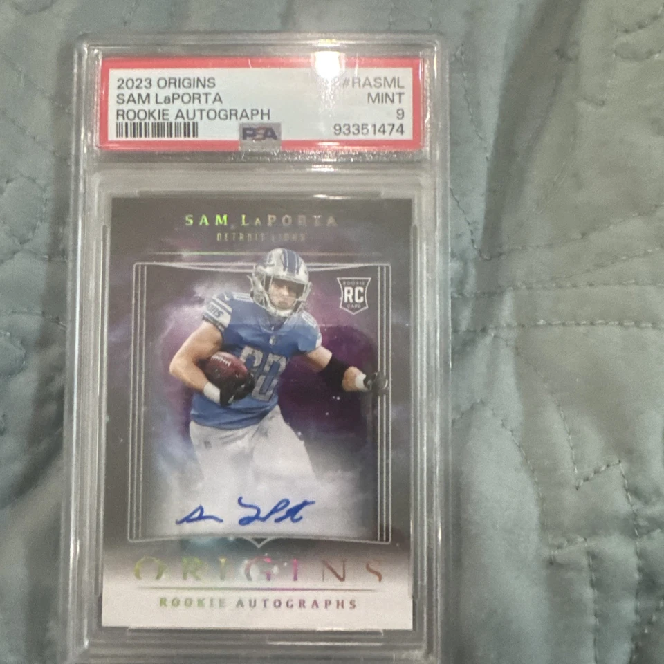 2023 Panini Origins Rookie Autographs Sam LaPorta #RASML (AU RC) PSA 9 MINT - Image 4 of 4