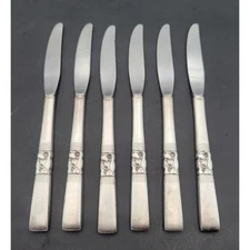 Community Morning Star Dinner Knives set of 6 Silver Plate Vintage