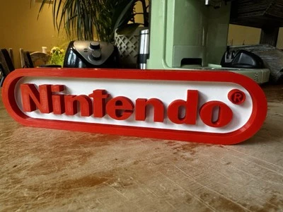 BR3TTIN3D Nintendo - 3D Printed Sign Stand Retro | 19cm