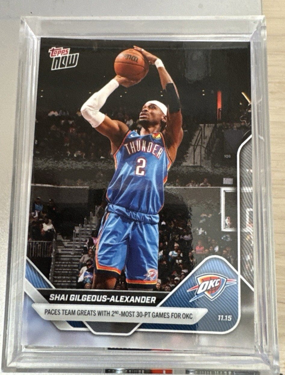 Shai Gilgeous-Alexander 2nd Most 30 Pt Gms 2025-26 NBA Topps NOW #56