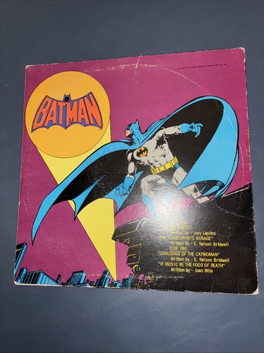 BATMAN POWER RECORDS LP 4 STORIES JOKER, RIDDLER, CATWOMAN & SCARE CROW. Tested! - Picture 4 of 4