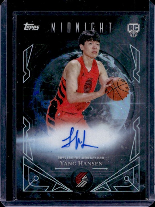 2025-26 Topps Midnight Yang Hansen Sun Rookie RC Auto #MSR-YH Trail Blazers