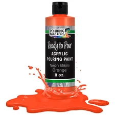 Pouring Masters Neon Bikini Orange 8ozBottle Water-Based Acrylic Pouring Paint