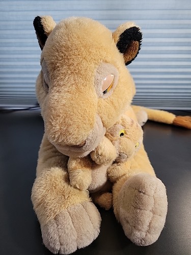 Vintage Lion King Sarabi with Baby Simba Plush Well Loved Needs Repair - Picture 2 of 11