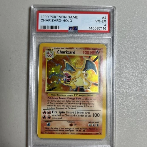 1999 POKEMON TCG BASE SET UNLIMITED CHARIZARD-HOLO PSA 4