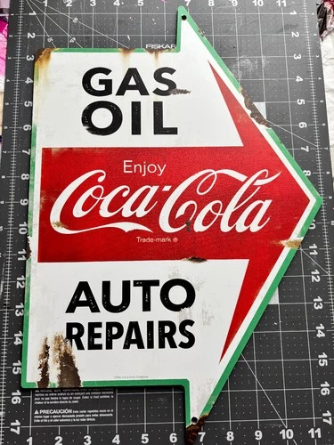 Vintage Style Gasoline BBQ Tin Sign Lot (7) Gas Station Signs Various Sizes