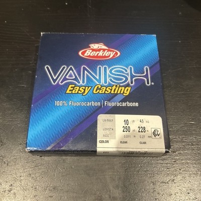 Berkley Vanish Easy Casting 100% Fluorocarbon Line 10lb 250yd Clear Bass Walleye