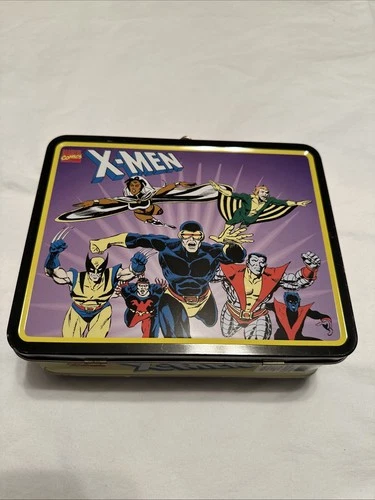Marvel Comics X-Men Mini Metal Lunchbox Vintage 1998 Wolverine Cyclops Storm