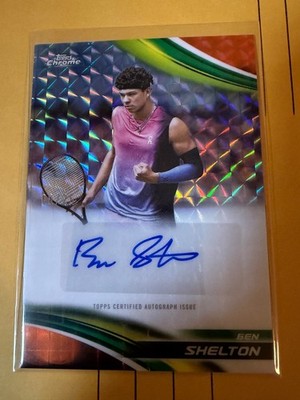 2025 Topps Chrome Tennis Ben Shelton Orange Refractor Auto #8/25 #CA-BSN