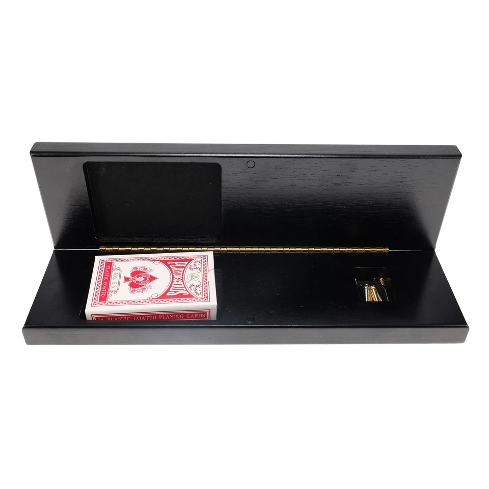 WE Games 3 Track Cribbage Board Game Set with Storage, Black Stained Wood - Image 4 of 4