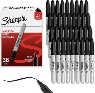Sharpie Permanent Markers, Bulk Set, Fine Tip Markers, For Plastic, Metal, Wood,