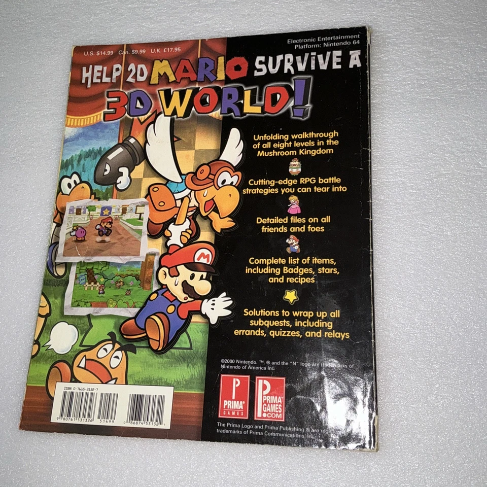Paper Mario Prima's Official Strategy Guide Acceptable Used Rare Variant N64 - Image 2 of 4