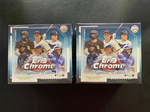 2021 Topps Chrome Baseball Sapphire Edition Factory Sealed 8 Pack Box Lot Of 2