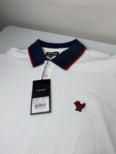 Mens Bad Birdie Pique Golf Polo Shirt Size L New With Tags USA Red White Blue
