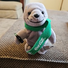 Vtg 1998 Coca Cola Seal Bean Bag Plush Stuffed Animal Toy 8.5"