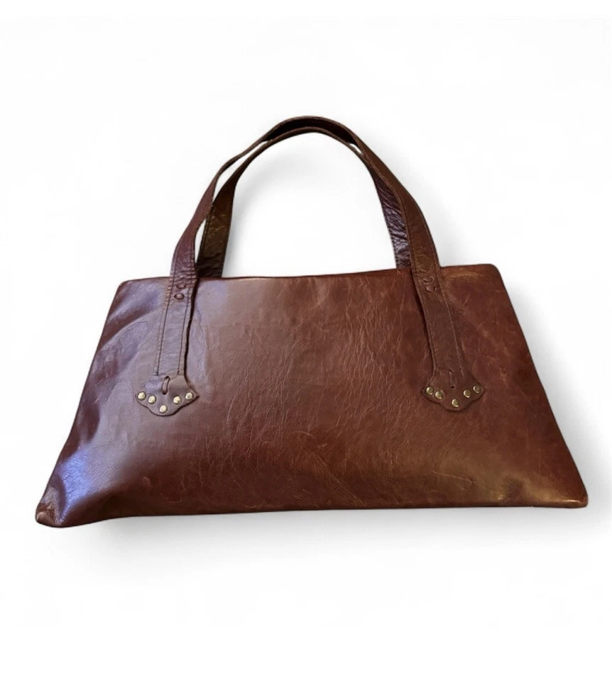 E.D.E. Винтажная коричневая кожаная наплечная сумка NYC деревенская богемная цыганская 18x9x1 - Изображение 2 из 4