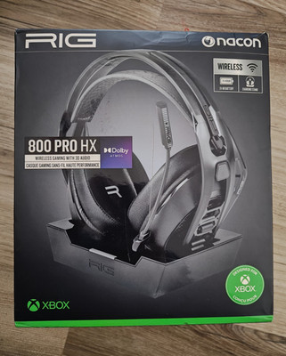 Nacon RIG 800 PRO HX Wireless USB Gaming Headset for Xbox, Black, Adjustable