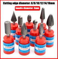 6mm-16mm Tungsten Carbide Rotary Burr 1/4''Shank Milling Drill Die Grinder