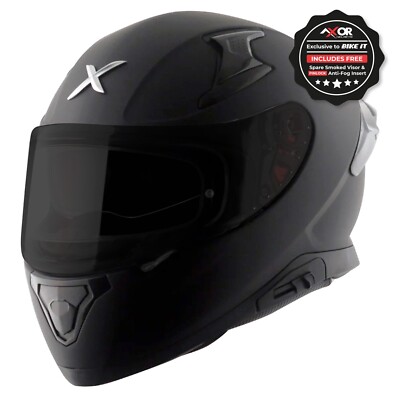 Axor Apex BlacK Matt Motorradhelm ECE 22.06 Sturzdeckel GRATIS dunkles Visier
