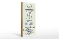 Holzschild Spruch Chill & Chill Barbecue Lounge 10X27 Cm Deko Schild