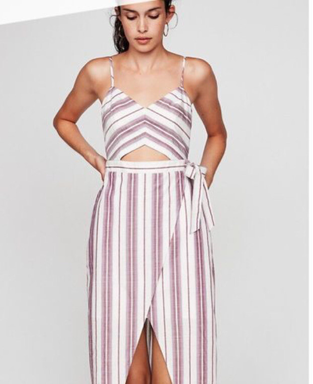 express cut out dress Satin Halter Neck Cutout Maxi Dress