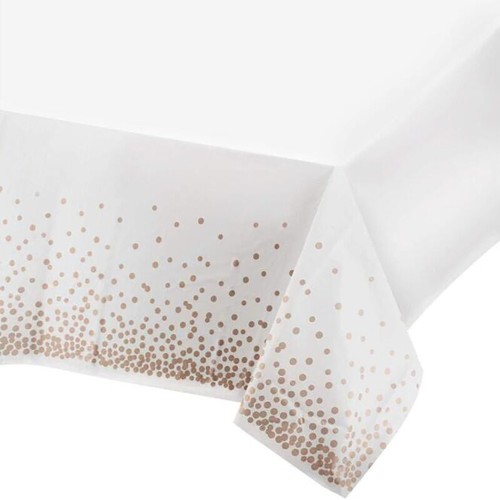 Anniversary Party Supplies Plastic Tablecloths Party Dining Gold Dot Confetti BB - Imagen 14 de 21