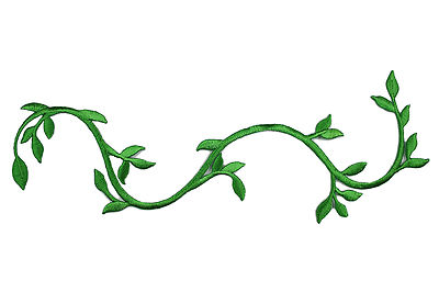 Unotrim Green Embroidered Plant Stem Vine Patch Iron on Applique Decoration