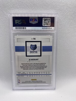 2019 Panini Chronicles RC #116 JA MORANT PSA 10 Gem Mint | eBay