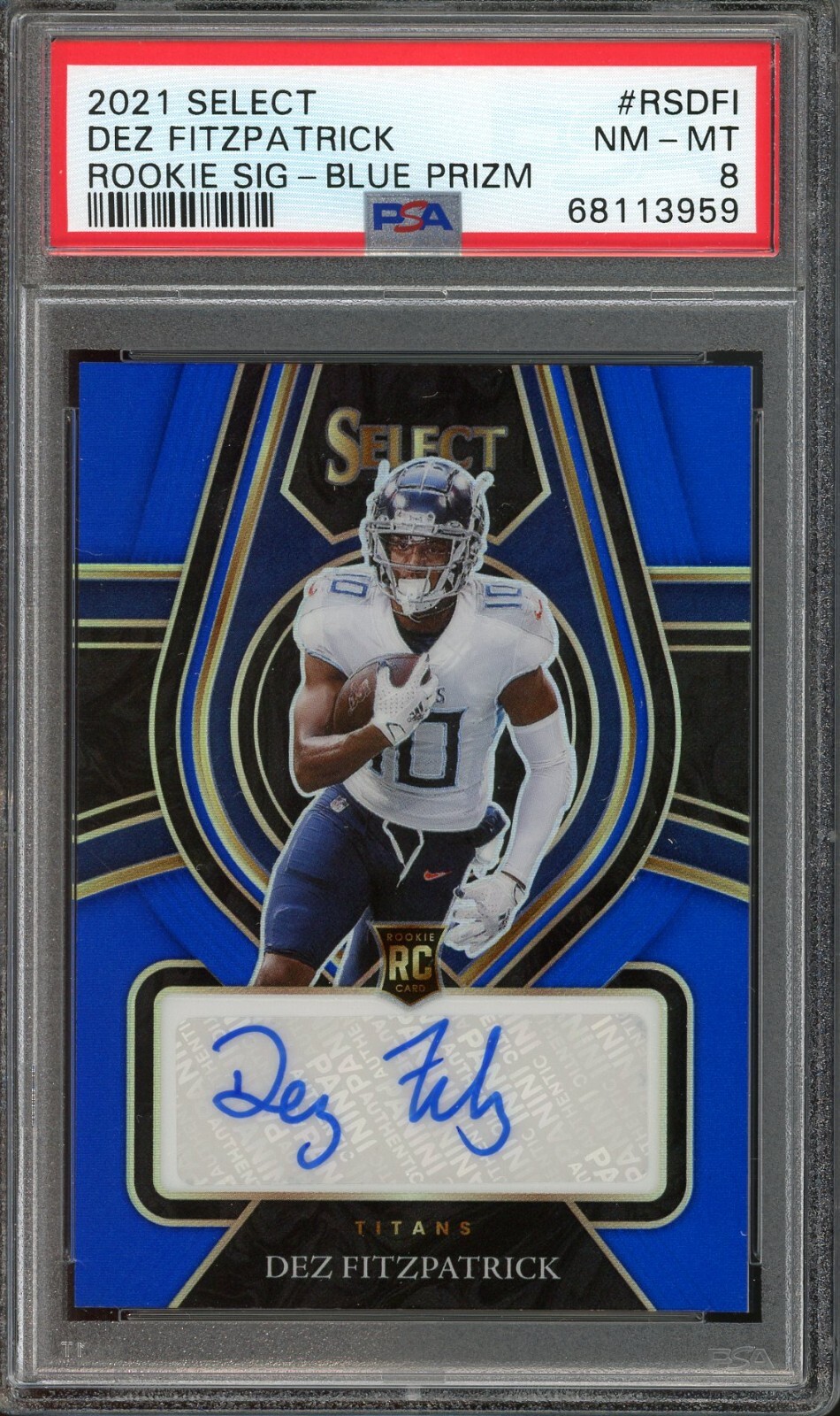 Dez Fitzpatrick Panini Select Rookie Signatures #RSDFI Blue