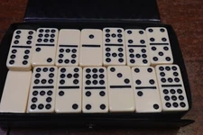 Pressman Dominoes Double 9 Vinyl Case 55 Pieces
