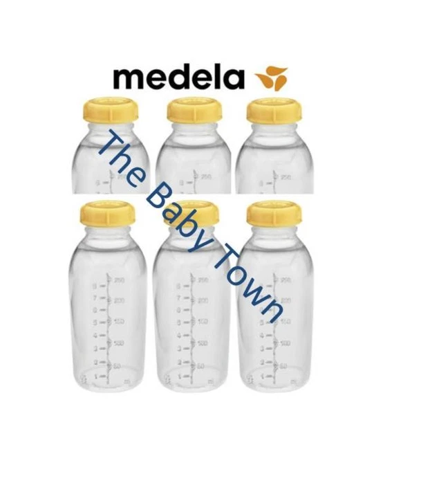 6x NEW MEDELA Breastmilk Collection Storage Feeding Bottles w/ lid 8oz sealed