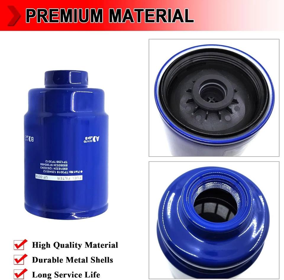 3x Filtro de combustible diésel para Chevy GMC Duramax 2001-2016 6,6 L reemplazo TP3018 TP3012 Foto 4 de 4