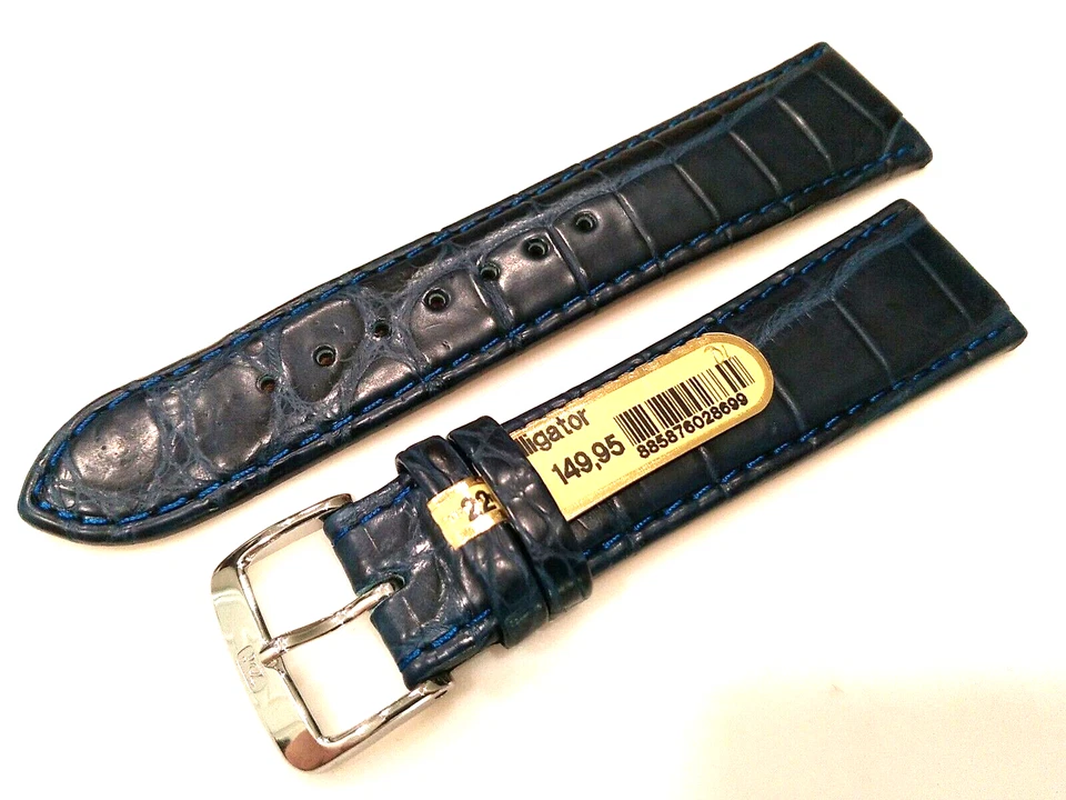 (Selecciona TU Único Grano Natural) Di-Modelo Azul Caimán 22mm Correa de Reloj Foto 2 de 4