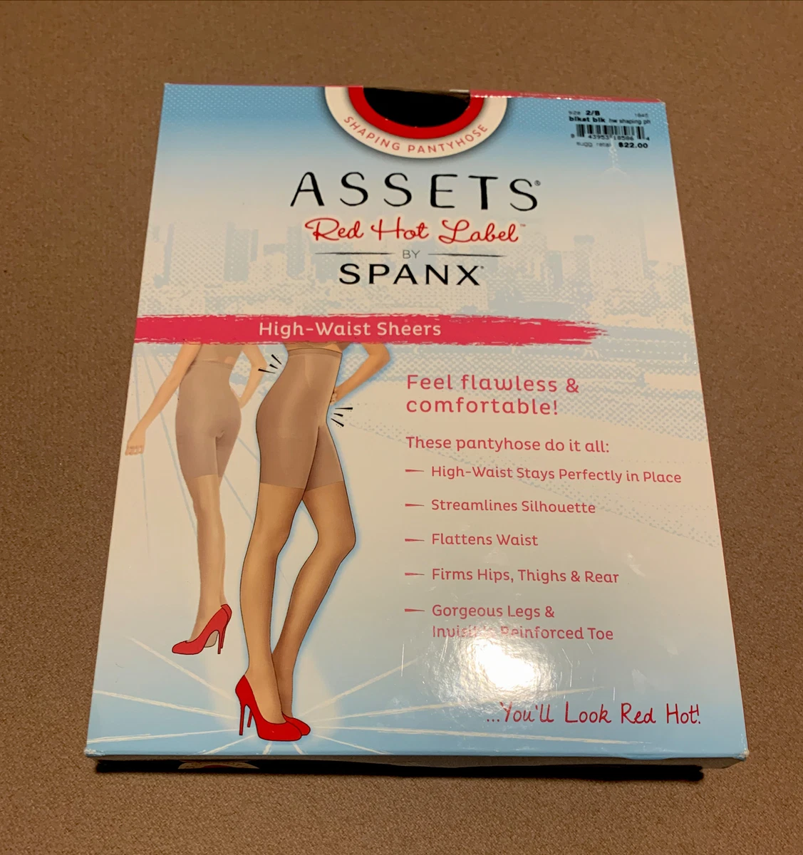 New Open Box~SPANX Assets Red Hot Label Size 2/B Black High Waist