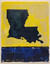 Original Abstract Minimal Textured Painting  " Louisiana "  By K.A.Davis 