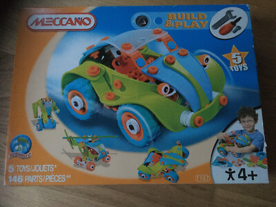 Meccano Build & Play Konstruktionsspielzeug 7107 Auto Roboter Hubschrauber 5Toys