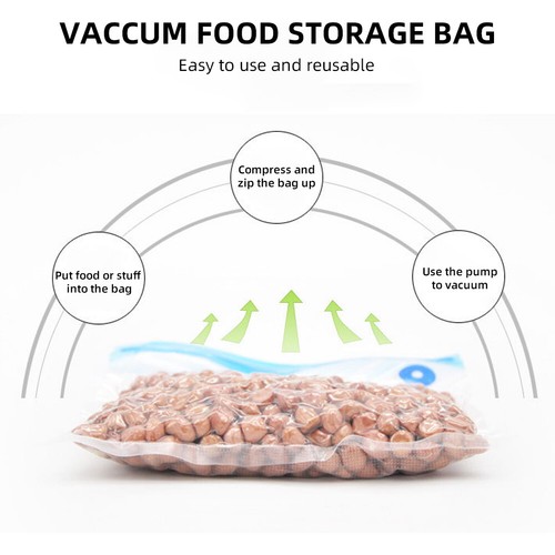 30PCS Reusable Vacuum Sealer Bags Set BPA Free Zipper Food Storage Cooking - Picture 10 of 17