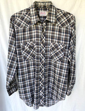 VTG 70s..WRANGLER..WESTERN..PEARL SNAP..LONG TAILS..SHIRT..MEN L..USA
