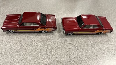 Hot Wheels Lot Of 2 1966 Chevy Nova Mystery Cars red - 2008 Mint ...