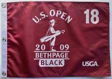 2009 US Open Flag Bethpage black golf red silkscreen logo pga